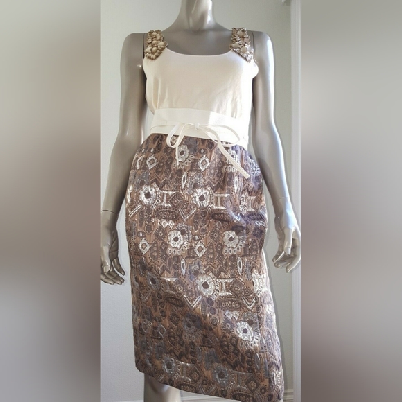 *$4,300 OSCAR DE LA RENTA STUNNING SILVER METALLIC RUNWAY SKIRT SUIT 0 4 S - Picture 9 of 15